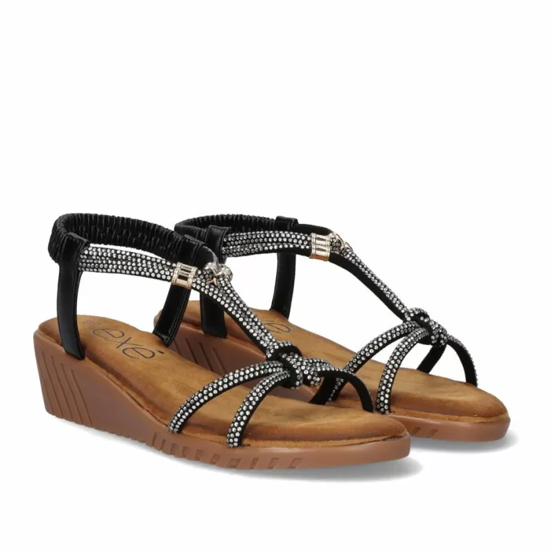 Platform Shoes>Exe Shoes Sandal Exe Confort 721-Ex16 Black