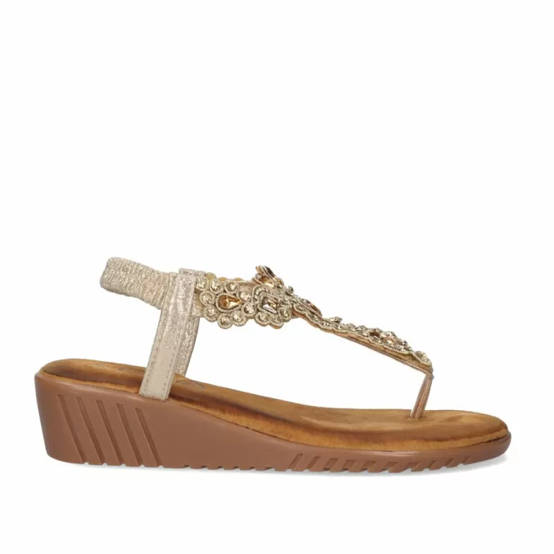 Platform Shoes>Exe Shoes Sandal Exe Confort 721-Ex21 Gold