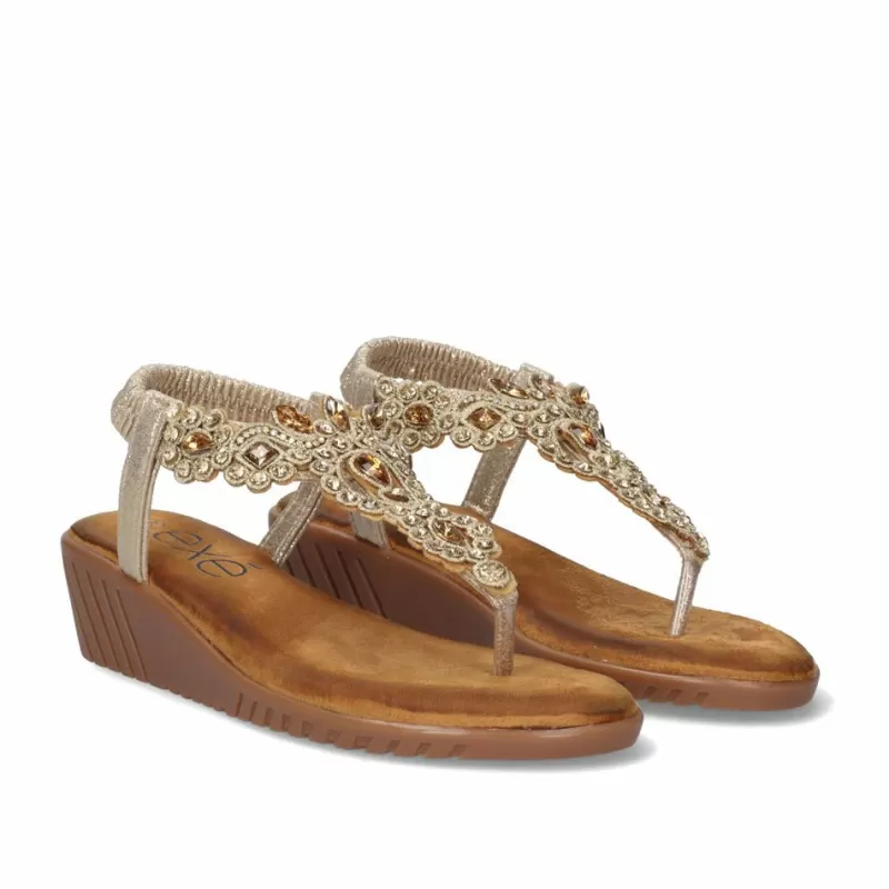 Platform Shoes>Exe Shoes Sandal Exe Confort 721-Ex21 Gold