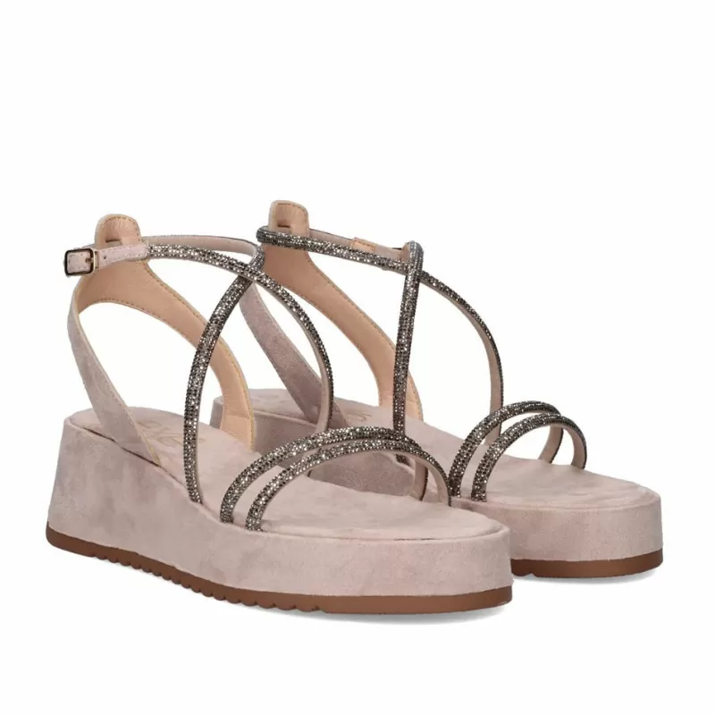 Platform Shoes>Exe Shoes Sandal Platform Iris-617 Ice