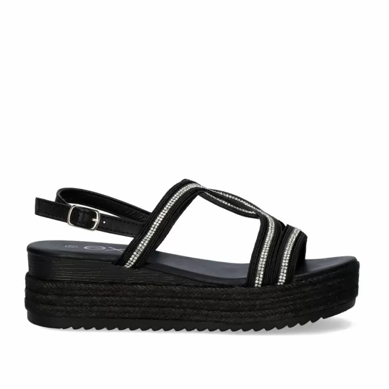 Platform Shoes>Exe Shoes Sandal Platform P3584-70 Black