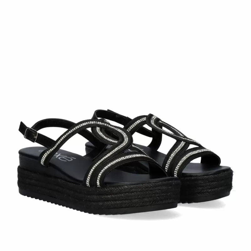 Platform Shoes>Exe Shoes Sandal Platform P3584-70 Black