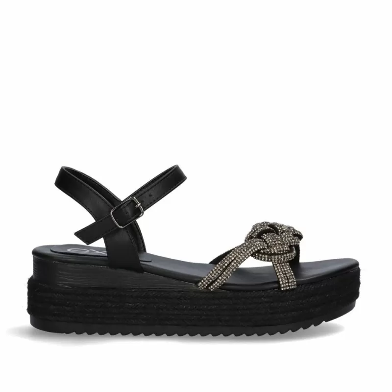 Platform Shoes>Exe Shoes Sandal Platform P3584-71 Black