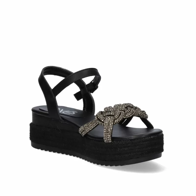 Platform Shoes>Exe Shoes Sandal Platform P3584-71 Black