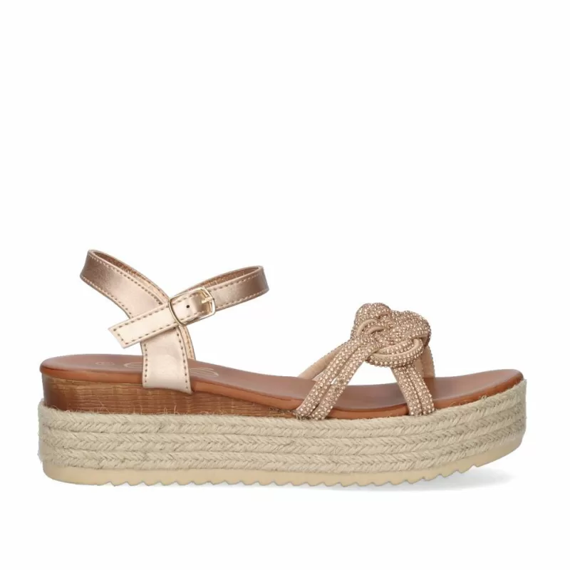 Platform Shoes>Exe Shoes Sandal Platform P3584-71 Pink Gold