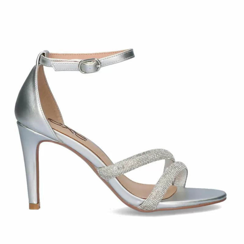 High Heeled Sandals>Exe Shoes Sandals With Heel Rebeca-233 Silver