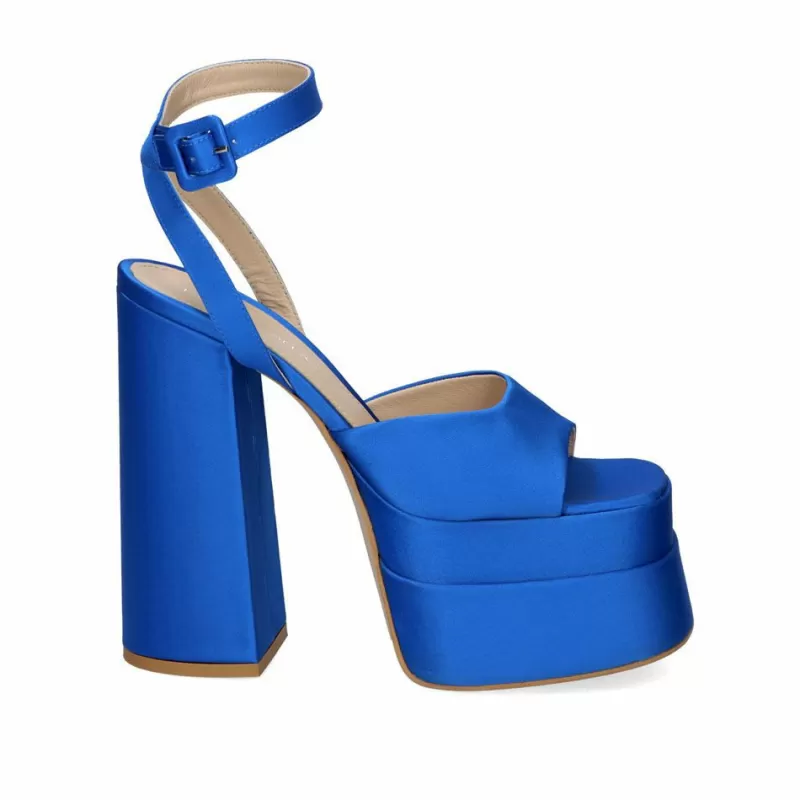 High Heeled Sandals>Exe Shoes Satin High Heel Sandals Medusa-814 Electric Blue