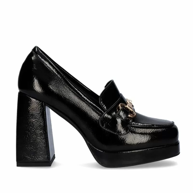 Court Shoes>Exe Shoes Shoe Heel Moccasin Style W2083-R3136 Color Patent Leather Black