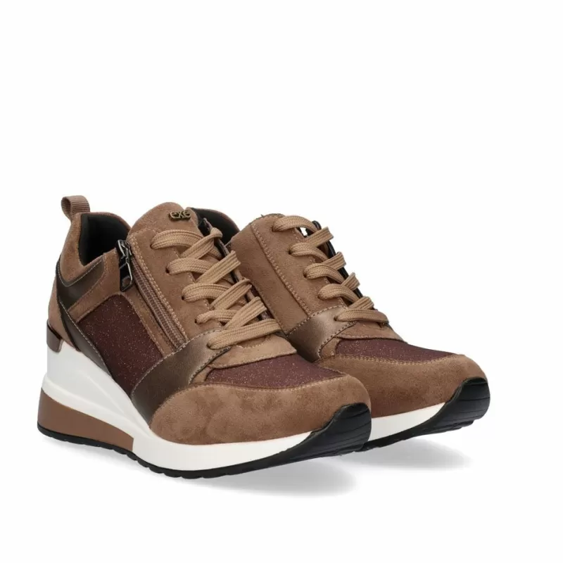 Sneakers>Exe Shoes Sneaker Wedge 34-232Ex15 Brown