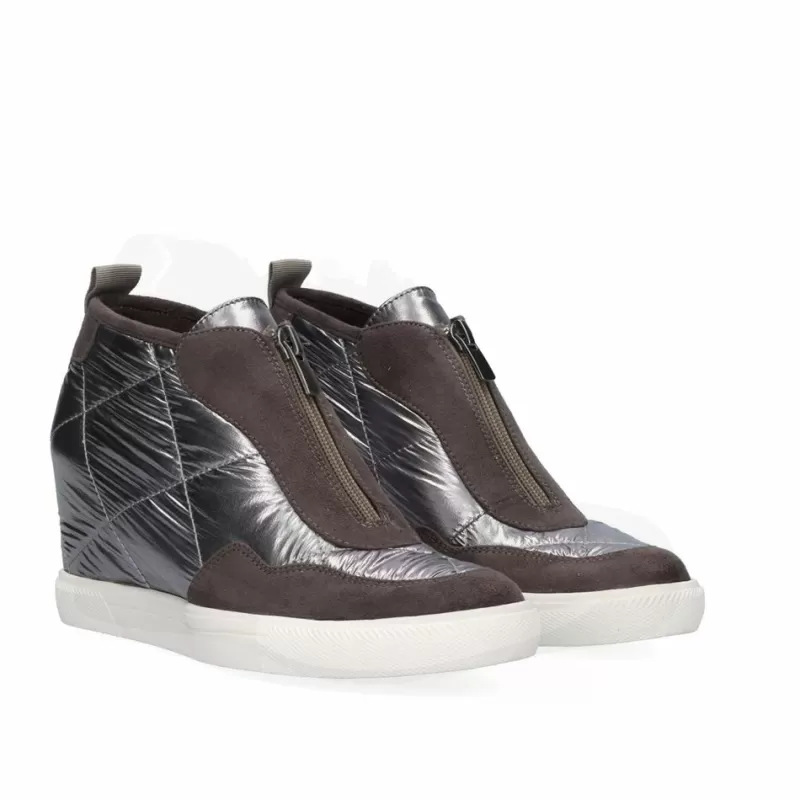 Sneakers>Exe Shoes Sneaker Wedge Regina-501 Pewter