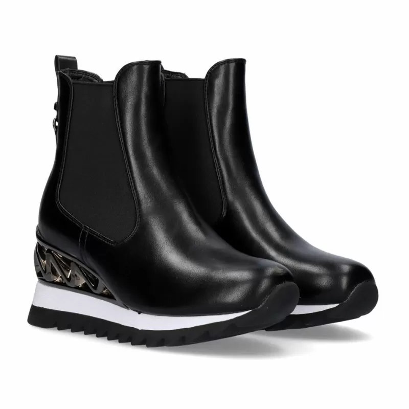 Ankle Boots>Exe Shoes Sock Booty With Wedge Y2327-H295 In Black