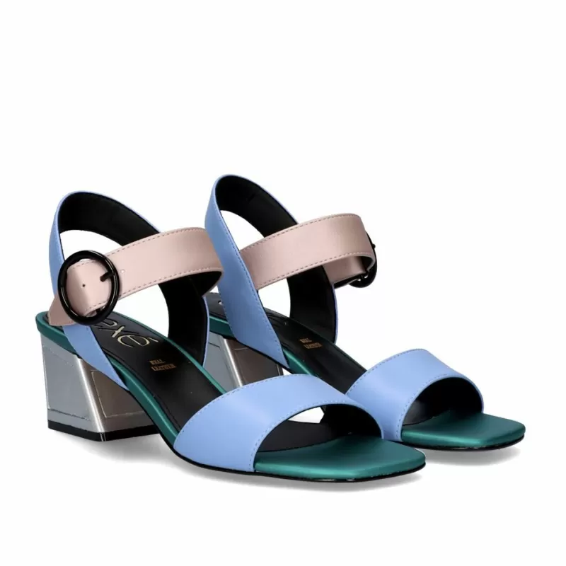 Sandals>Exe Shoes Square Heel Sandal Luisa-515 Aqua