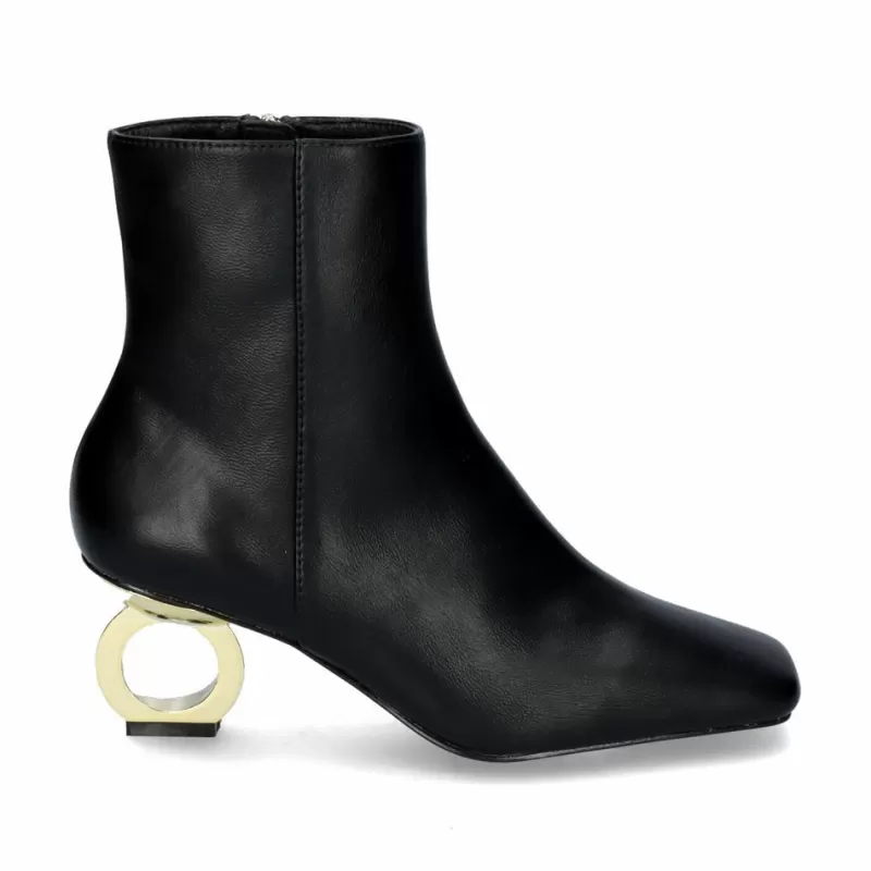 Ankle Boots>Exe Shoes Suede Booty With Circular Heel Elena-411 Black