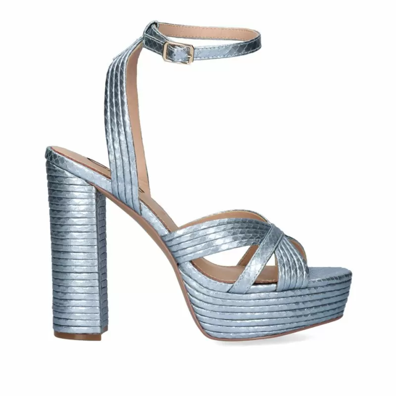 High Heeled Sandals>Exe Shoes Summer Heel Sandal 2023 Ophelia-832 Snake Aqua