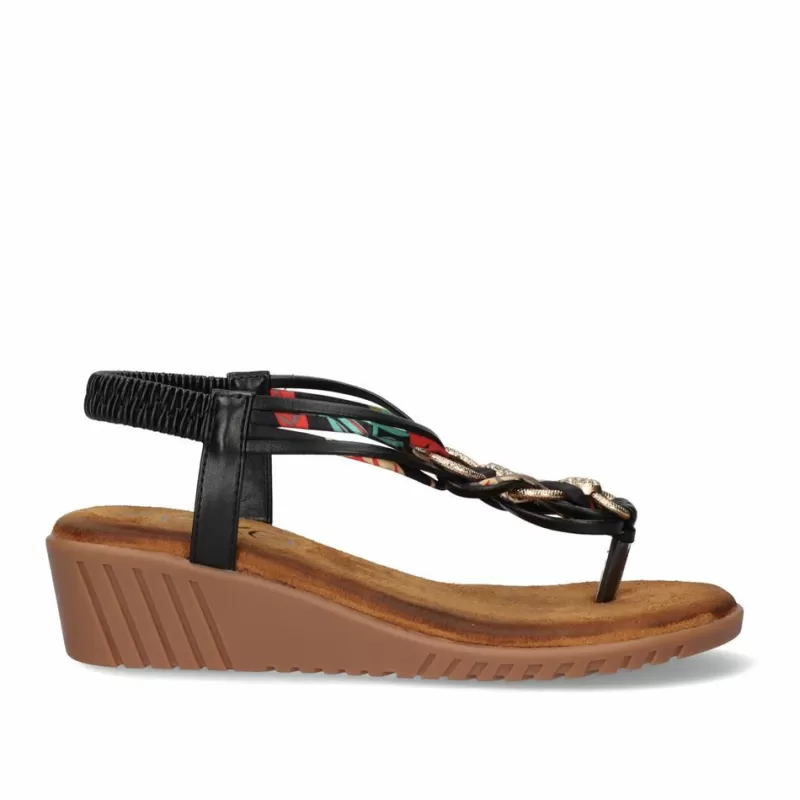 Wedges>Exe Shoes Wedge Sandal Exe Confort 721-Ex4 Black