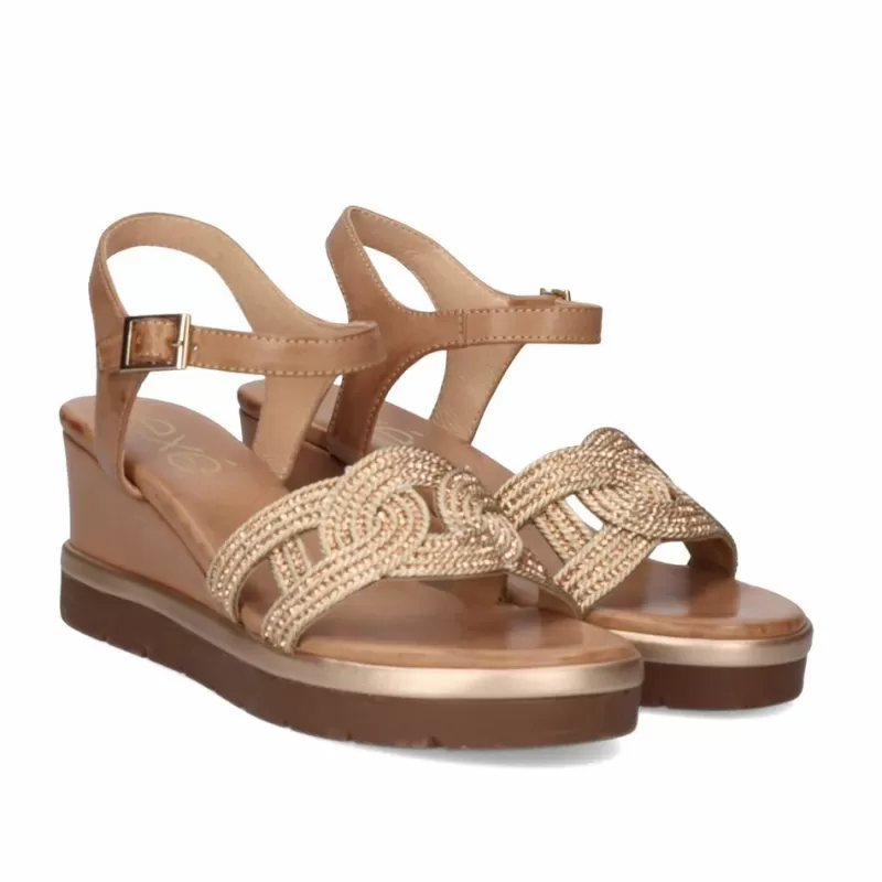 Wedges>Exe Shoes Wedge Sandal Ipanema-926 Pink Gold