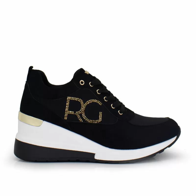 Sneakers>Exe Shoes Wedge Sneaker Rg Ex06 Black-Gold