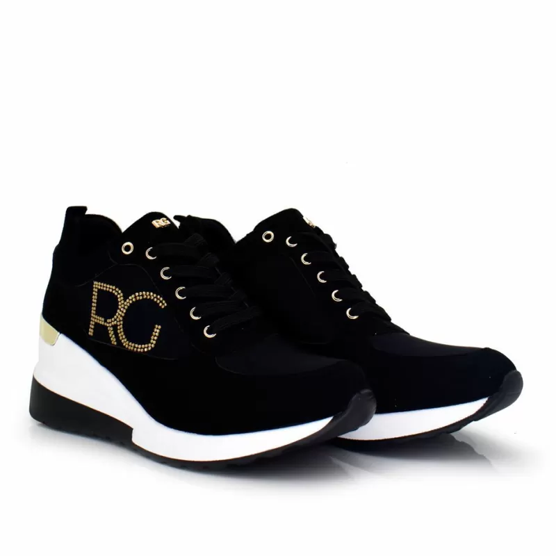 Sneakers>Exe Shoes Wedge Sneaker Rg Ex06 Black-Gold